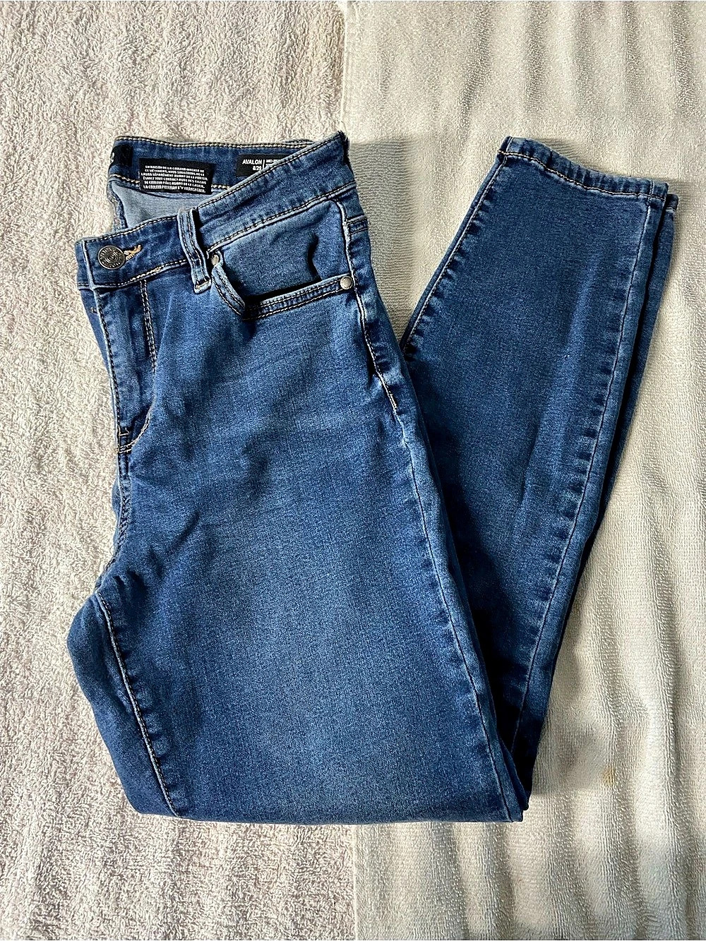 Buffalo David Bitton Avalon Mid-Rise Soft Stretch Ankle Skinny Blue Waist 8/29